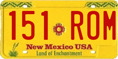 NM license plate 151ROM
