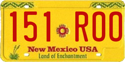 NM license plate 151ROO