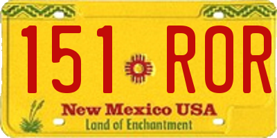 NM license plate 151ROR
