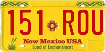 NM license plate 151ROU
