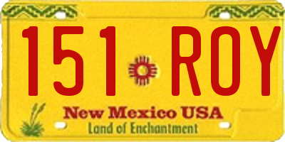 NM license plate 151ROY