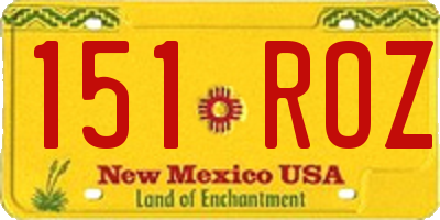 NM license plate 151ROZ
