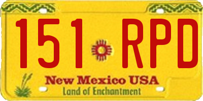 NM license plate 151RPD