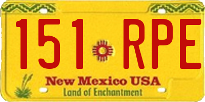 NM license plate 151RPE