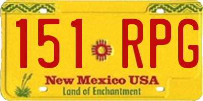 NM license plate 151RPG