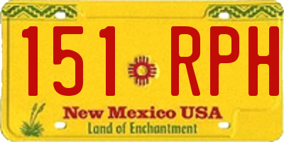 NM license plate 151RPH