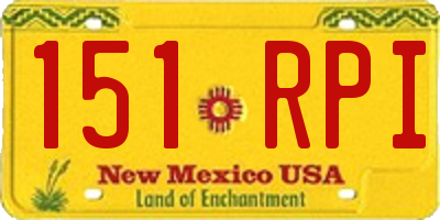 NM license plate 151RPI