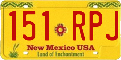 NM license plate 151RPJ