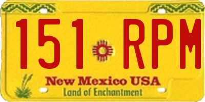 NM license plate 151RPM
