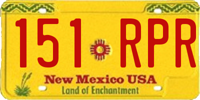 NM license plate 151RPR
