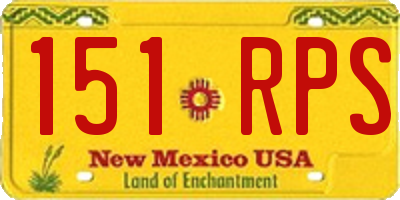 NM license plate 151RPS