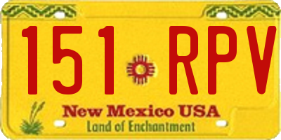 NM license plate 151RPV