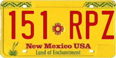NM license plate 151RPZ