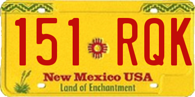NM license plate 151RQK