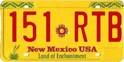NM license plate 151RTB