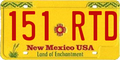 NM license plate 151RTD