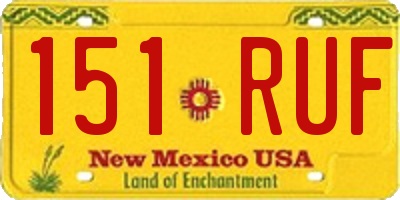 NM license plate 151RUF