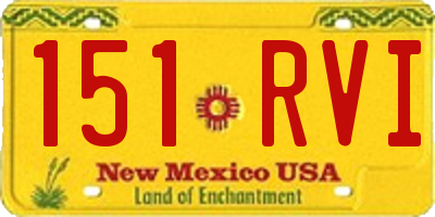 NM license plate 151RVI
