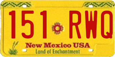 NM license plate 151RWQ