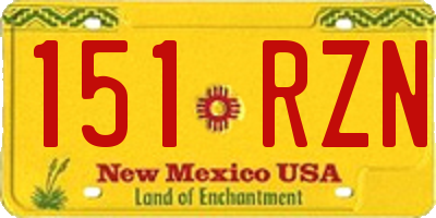 NM license plate 151RZN