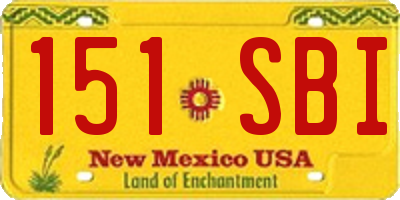 NM license plate 151SBI