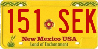 NM license plate 151SEK