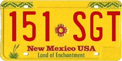 NM license plate 151SGT