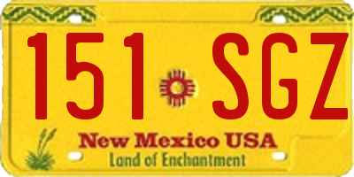 NM license plate 151SGZ