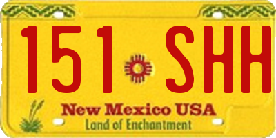 NM license plate 151SHH