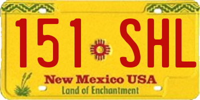 NM license plate 151SHL