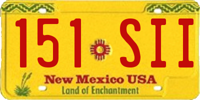 NM license plate 151SII