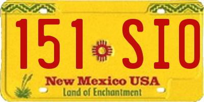 NM license plate 151SIO