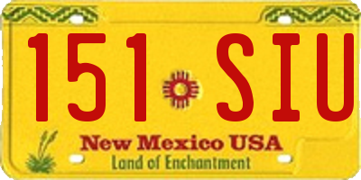 NM license plate 151SIU