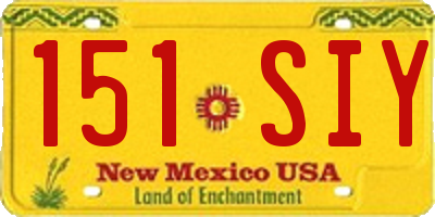 NM license plate 151SIY