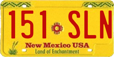 NM license plate 151SLN