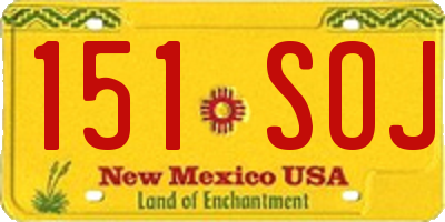 NM license plate 151SOJ