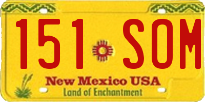 NM license plate 151SOM