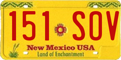 NM license plate 151SOV
