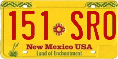 NM license plate 151SRO