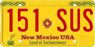 NM license plate 151SUS