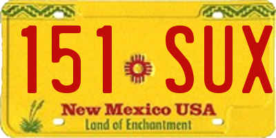 NM license plate 151SUX