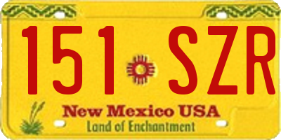 NM license plate 151SZR