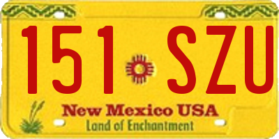 NM license plate 151SZU