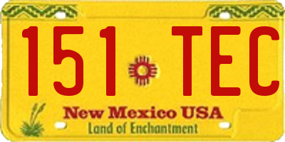 NM license plate 151TEC