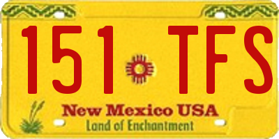 NM license plate 151TFS