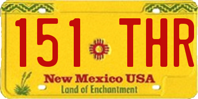 NM license plate 151THR