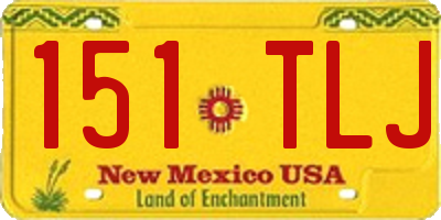 NM license plate 151TLJ