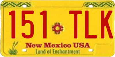 NM license plate 151TLK