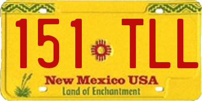 NM license plate 151TLL
