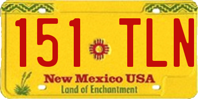 NM license plate 151TLN